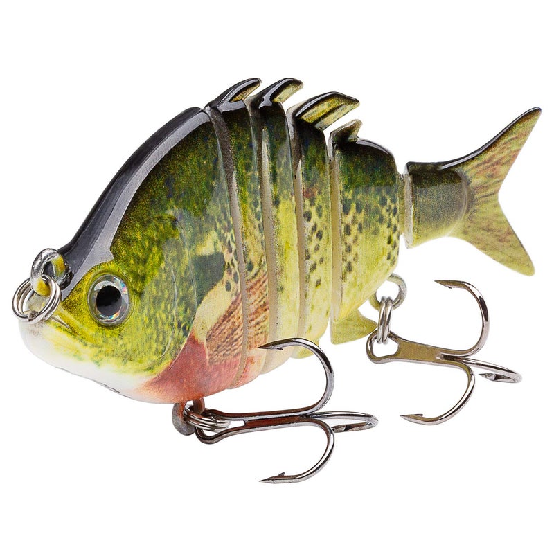 Bassdash SwimPanfish 2.5â€/0.34oz Hard Bluegill Swimbaits Multi Jointed Topwater Trout Bass Fishing Crank Lure,Pack of 4 - Image 5